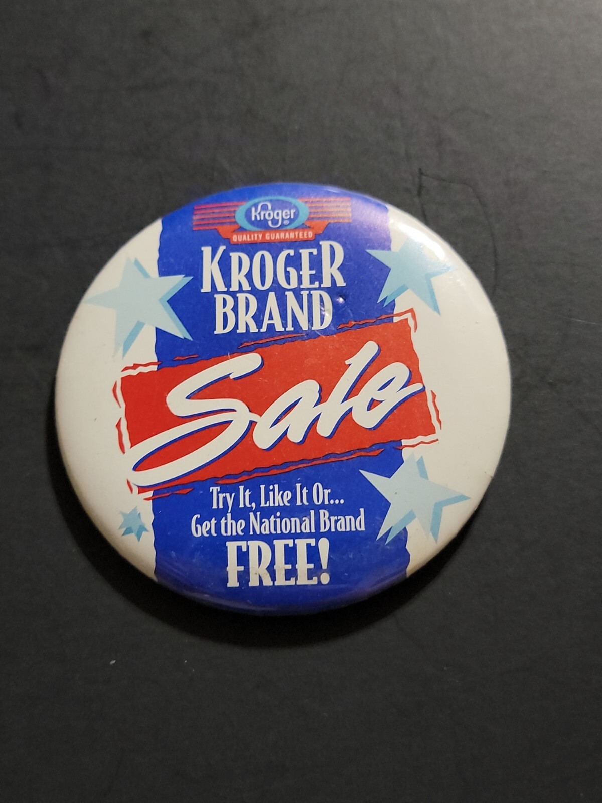VINTAGE KROGER BRAND SALO PINBACK BUTTON