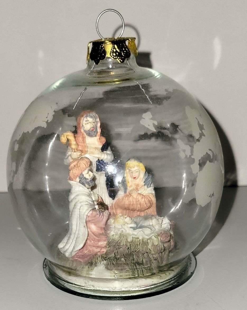 Vintage House of Lloyd 1993 Nativity Glass Ornaments Set 3 w/ Boxes No Stand