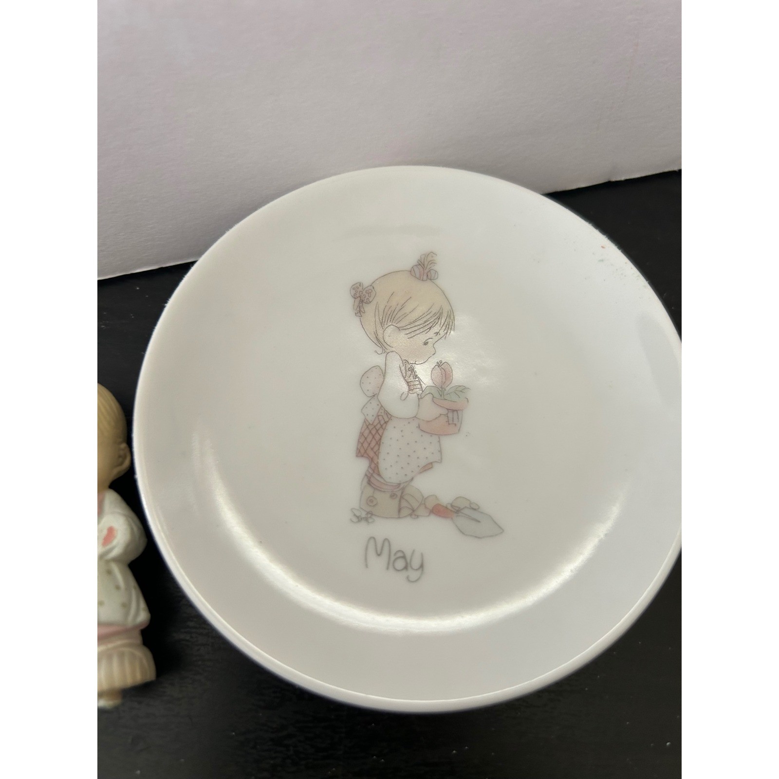 Precious Moments Enesco Figurine 3pc Lot May Plate I Love You Tree Girl Good Precious Moments Enesco Figurine 3pc Lot May Plate I Love You Tree Girl Good