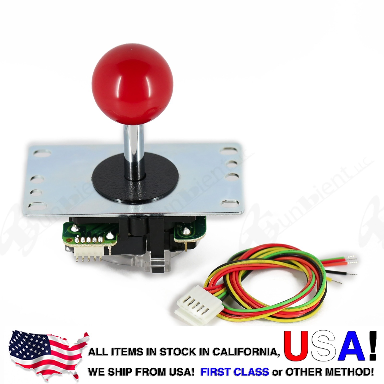 Sanwa Original Japan Arcade Joystick JLF-TP-8YT with Red Ball Top stick mod