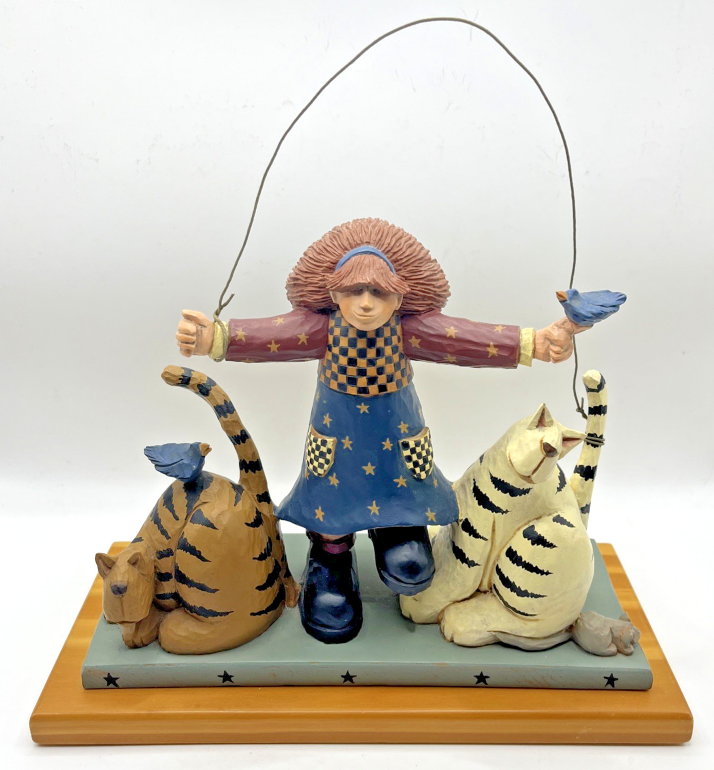 Vintage Williraye Studio Americana Girl Jumping Rope With Her Cats WW1313 Vintage Williraye Studio Americana Girl Jumping Rope With Her Cats WW1313