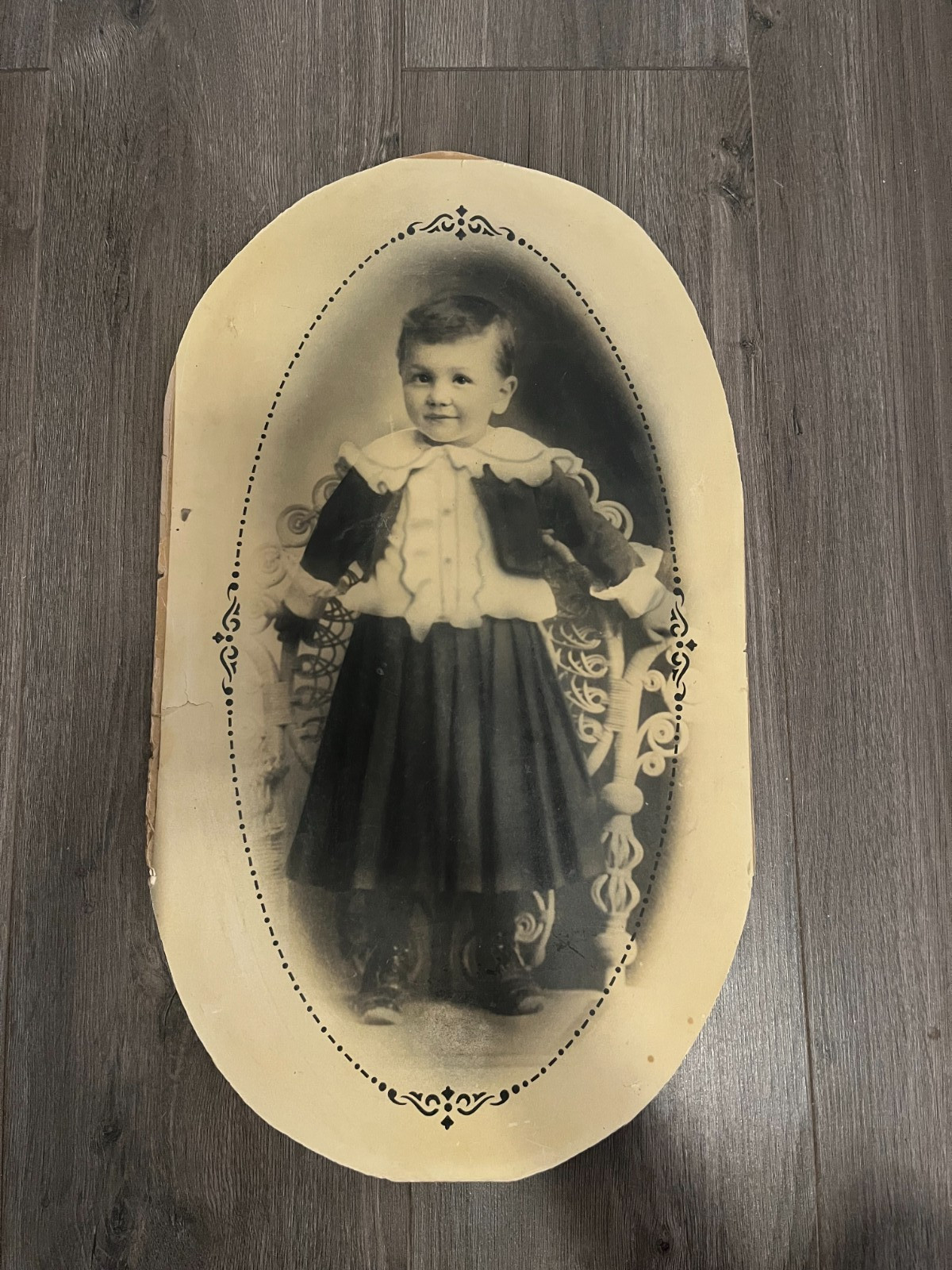 Antique Victorian Child Portrait  Large Photograph 12x20