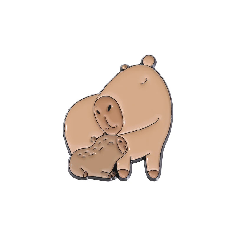 Cute Capybara Turtle Cat Enamel Pins Custom Animals Living in Harmony Brooches