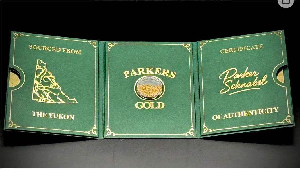 1 Gram Real Gold Flakes from Parker Schnabel Mine in Yukon Collector Package