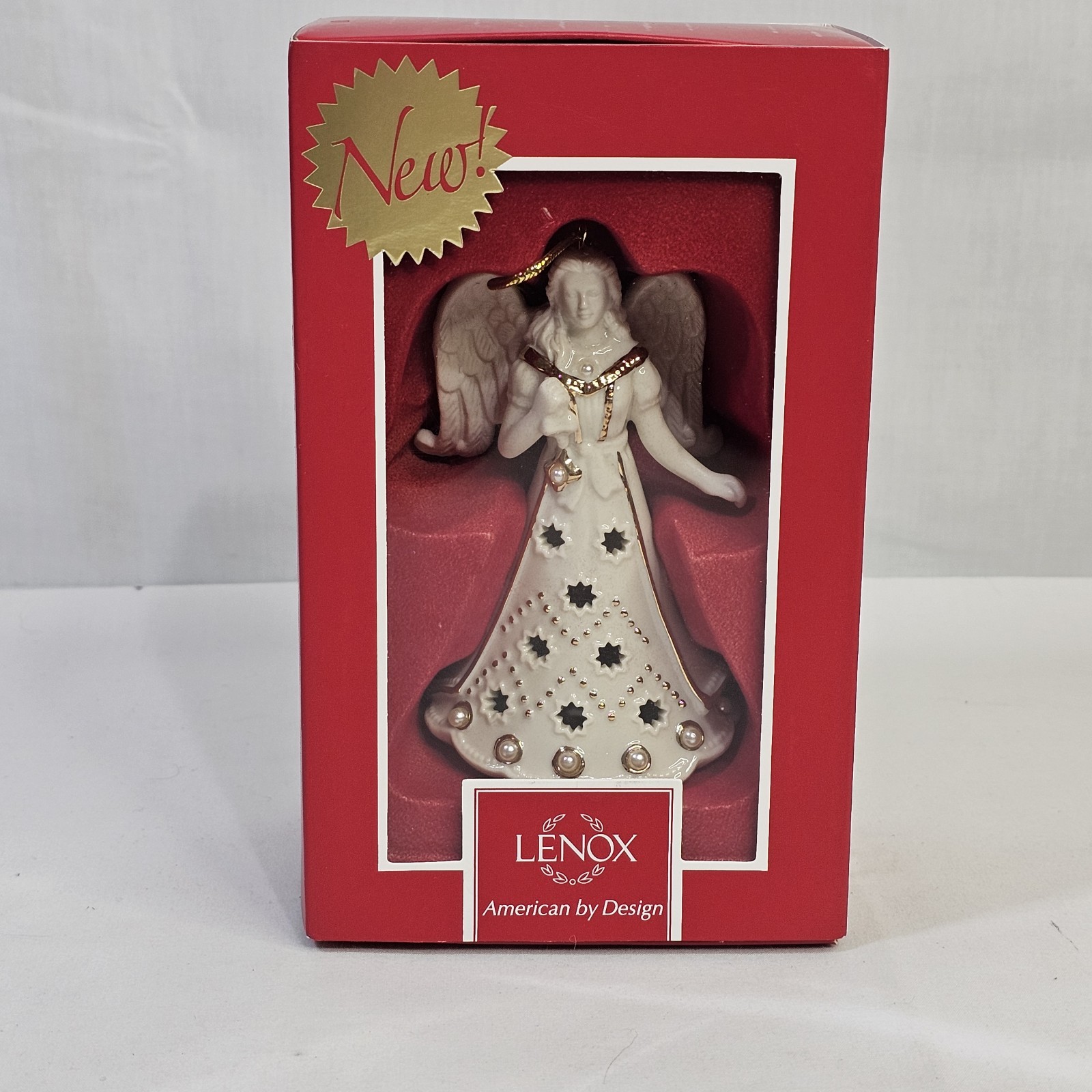 Lenox 4” Angel Florentine and Pearl Porcelain Christmas Tree Ornament w/ Box Lenox 4” Angel Florentine and Pearl Porcelain Christmas Tree Ornament w/ Box