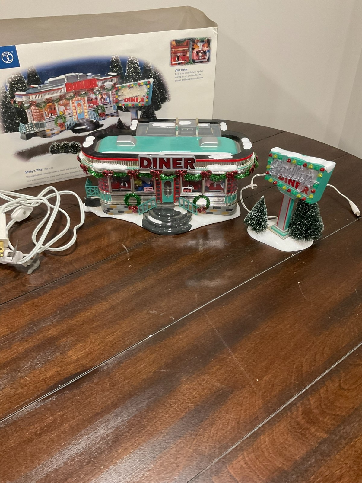 Dept 56 Shelly's Diner Snow Village Lighted Christmas Diner #55008 - AS IS