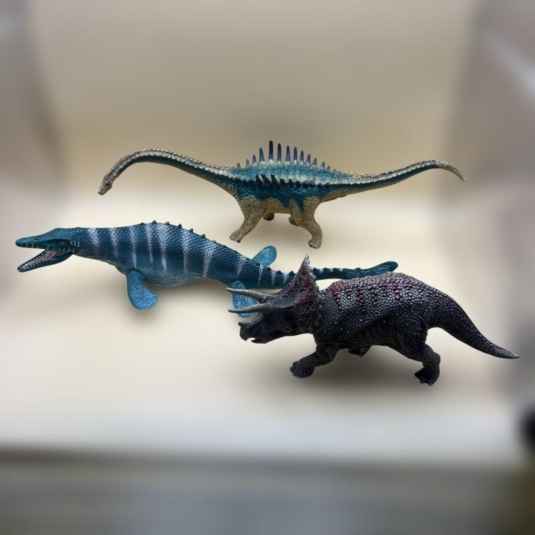 Schleich Dinosaur Figures Set 3 Agustinia Triceratops Mosasaurus