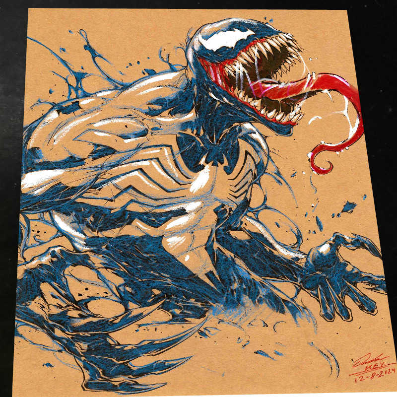 Venom Art Print Signed 8.5x11 | Art by Keyeske