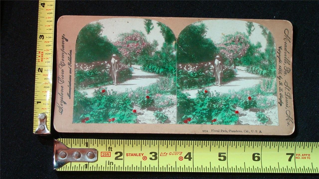 b007, Keystone Stereoview, #9034, Floral Park, Pasadena, California, c.1898