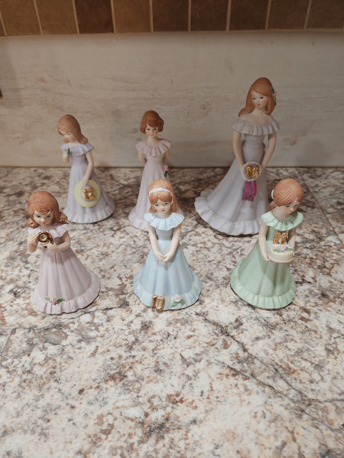 6 ENESCO Growing Up Birthday Girls Brunette Ages 9, 10, 11, 12, 13, And 16