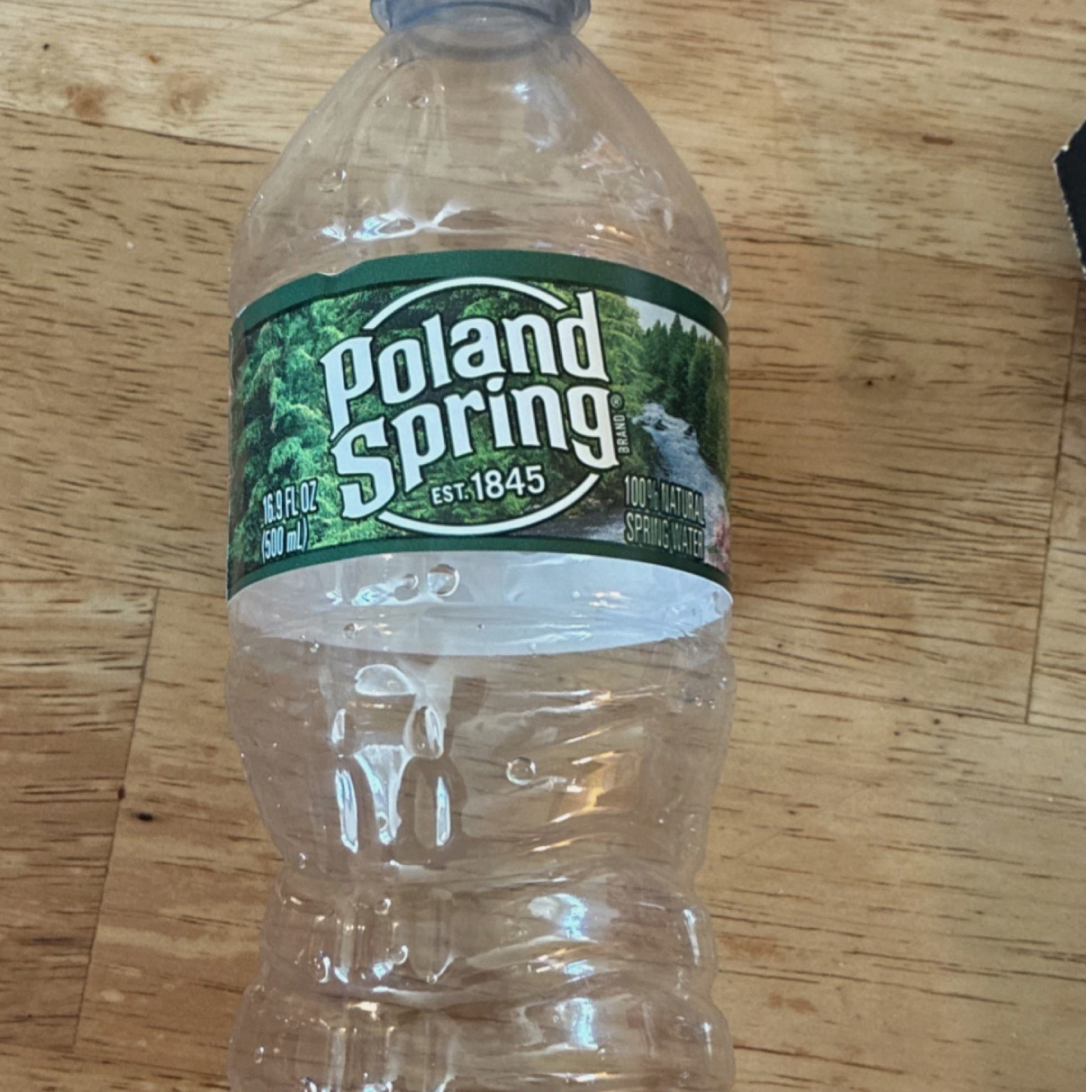 Empty planned springs water bottle