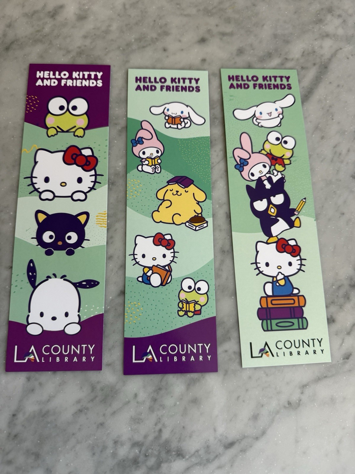 LA Los Angeles County Library x Sanrio Hello Kitty Bookmark Set Of 3