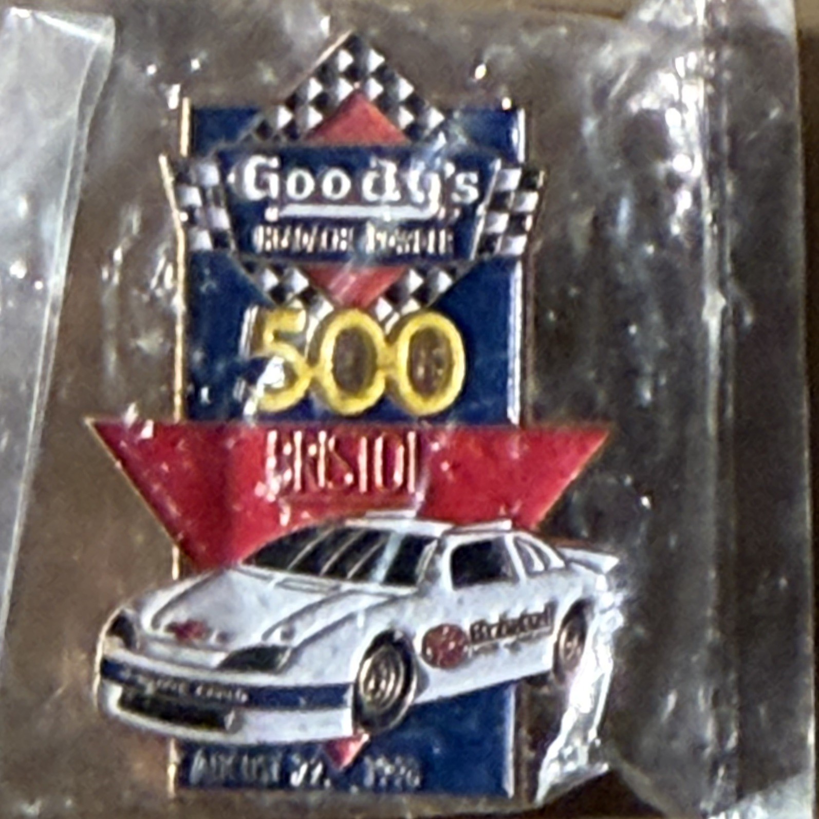 Vintage 1998 Goody\'s Headache Powder 500 Bristol AUG 22 1998 Lapel/Hat Pin New