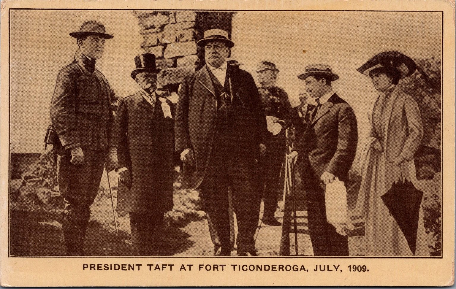 President Taft at Fort Ticonderoga 1909 Vintage Postcard President Taft at Fort Ticonderoga 1909 Vintage Postcard