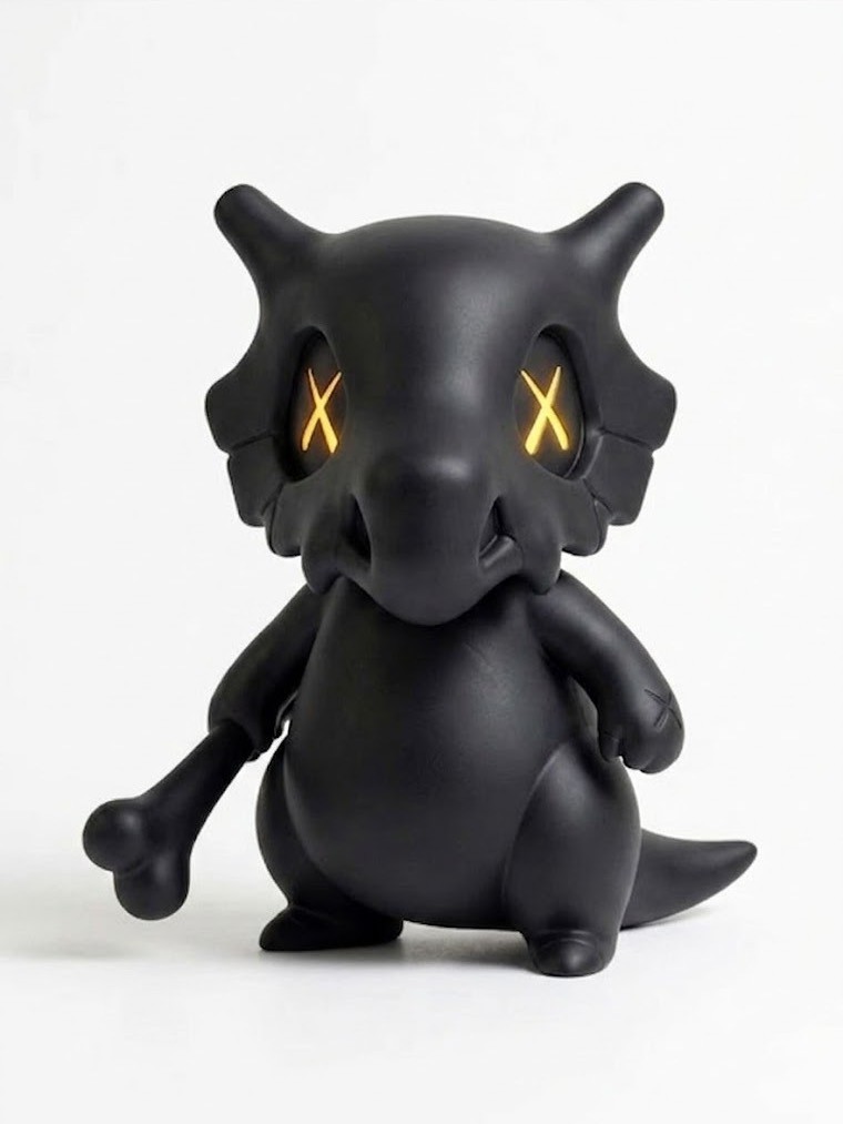 Cubone Custom X-Eye 3D Printed Figure Black Pokémon Collectible