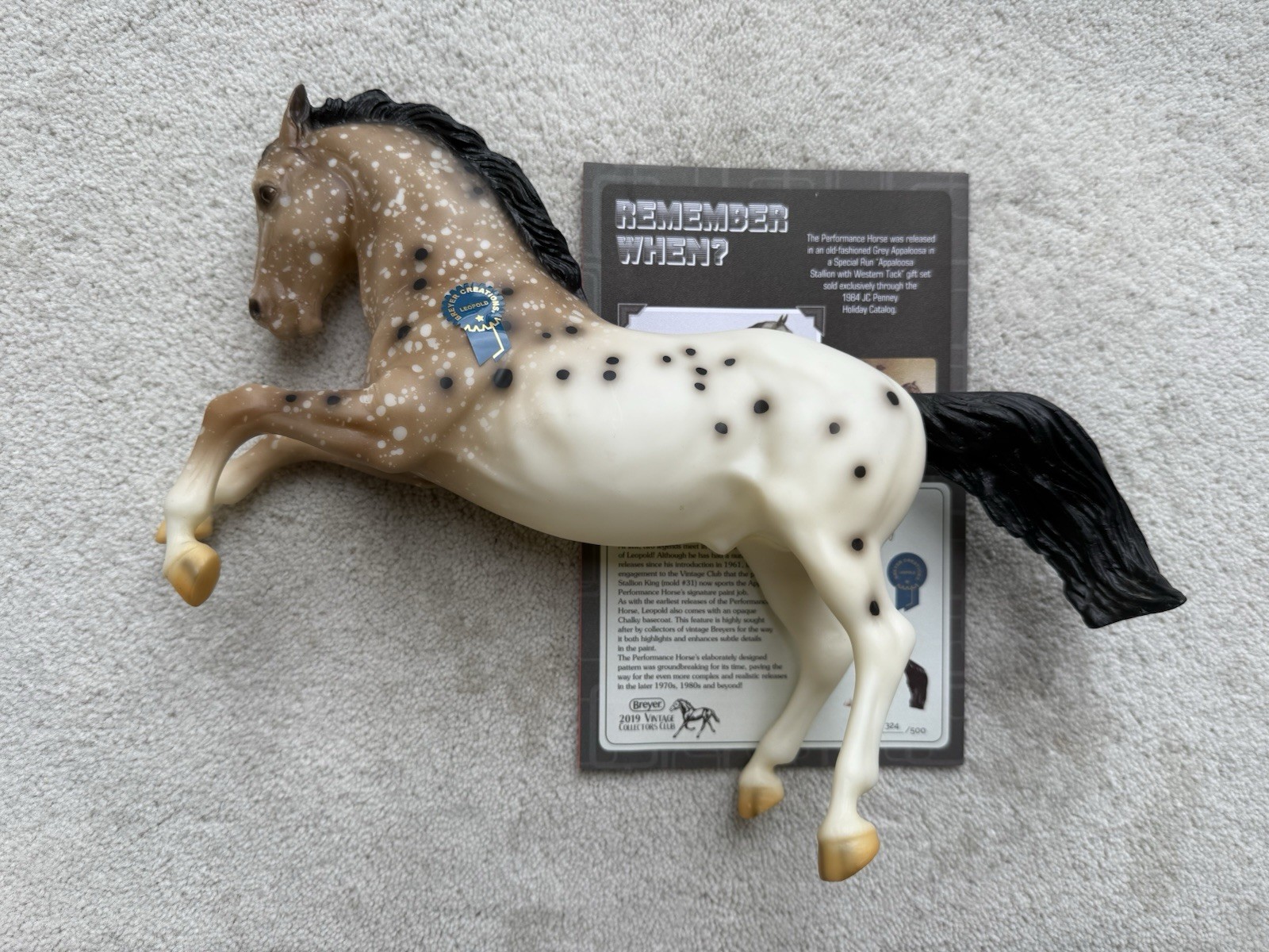 Breyer Horse Vintage Club #712285 Leopold Leopard Appaloosa Fighting Stallion