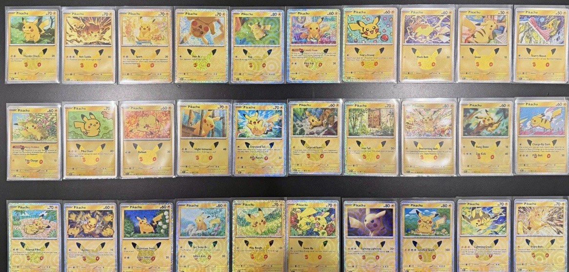 Pokémon 30th Anniversary Celebration ALL 30 Pikachu Rare card lot Pokémon 30th Anniversary Celebration ALL 30 Pikachu Rare card lot