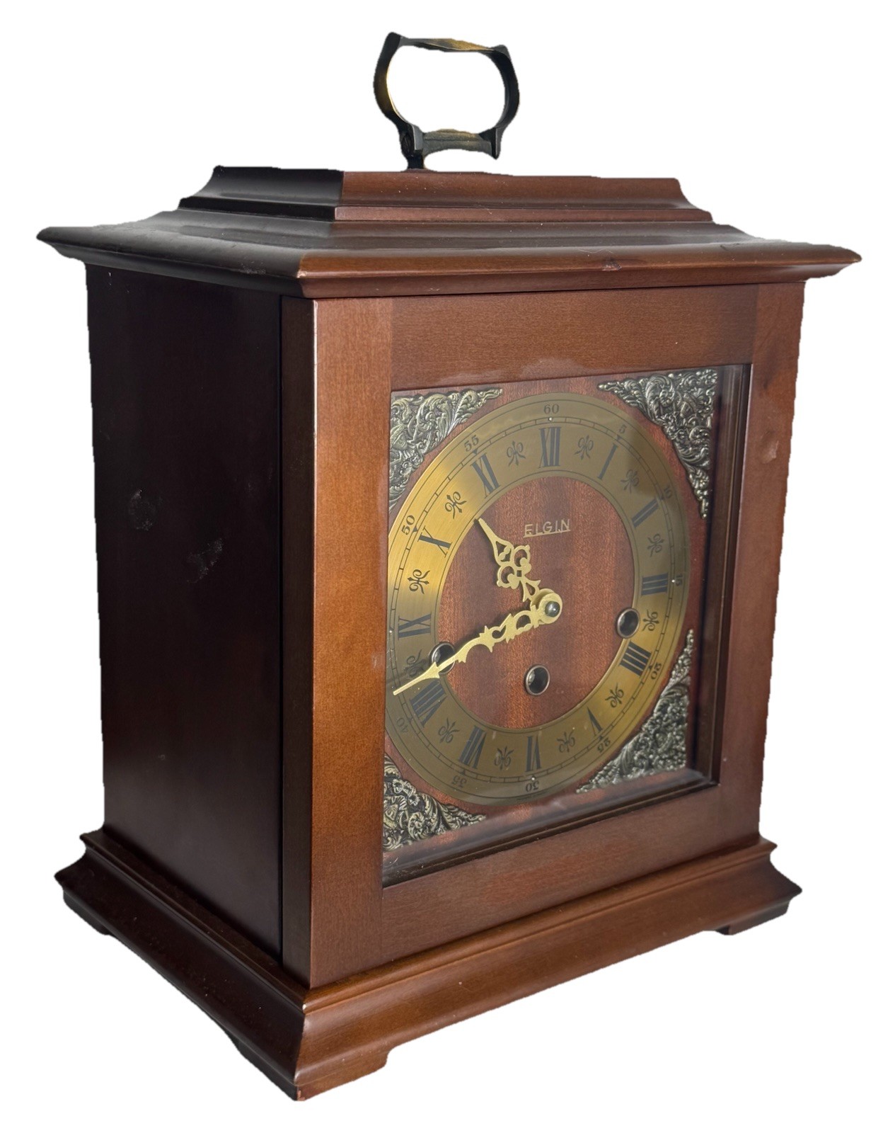 Vintage  Elgin Chime Mantel Bracket Clock Made in Germany Fully Serviced