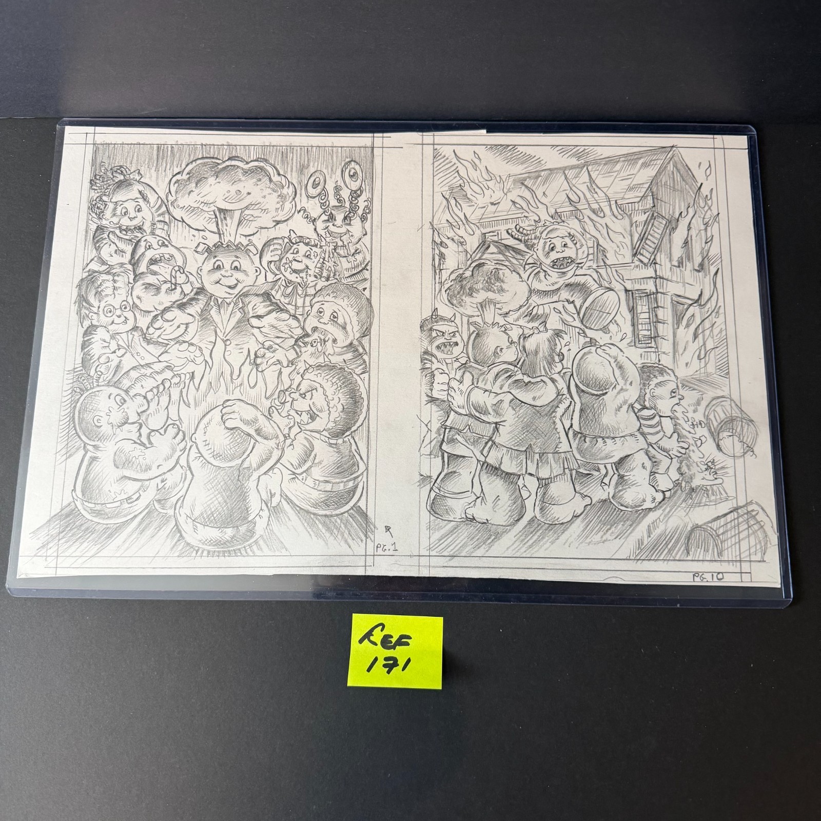 GARBAGE PAIL KIDS R.L. STINE CAMP DAZE ORIGINAL PENCIL ART JEFF ZAPATA 2022
