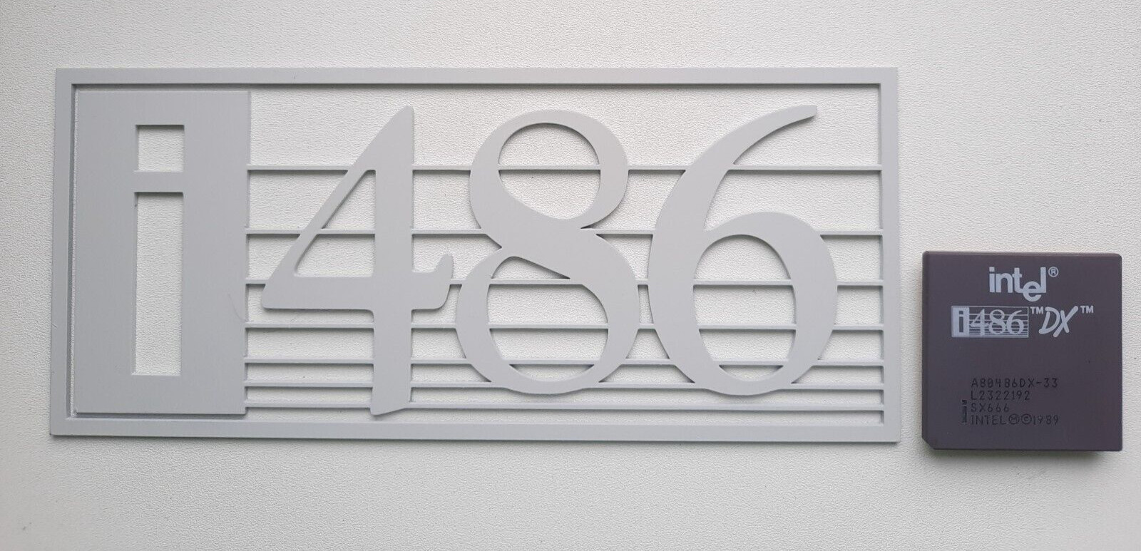 Intel 486 i486 big steel laser cut logo 200mm x 86mm x 1,4mm Intel 486 i486 big steel laser cut logo 200mm x 86mm x 1,4mm