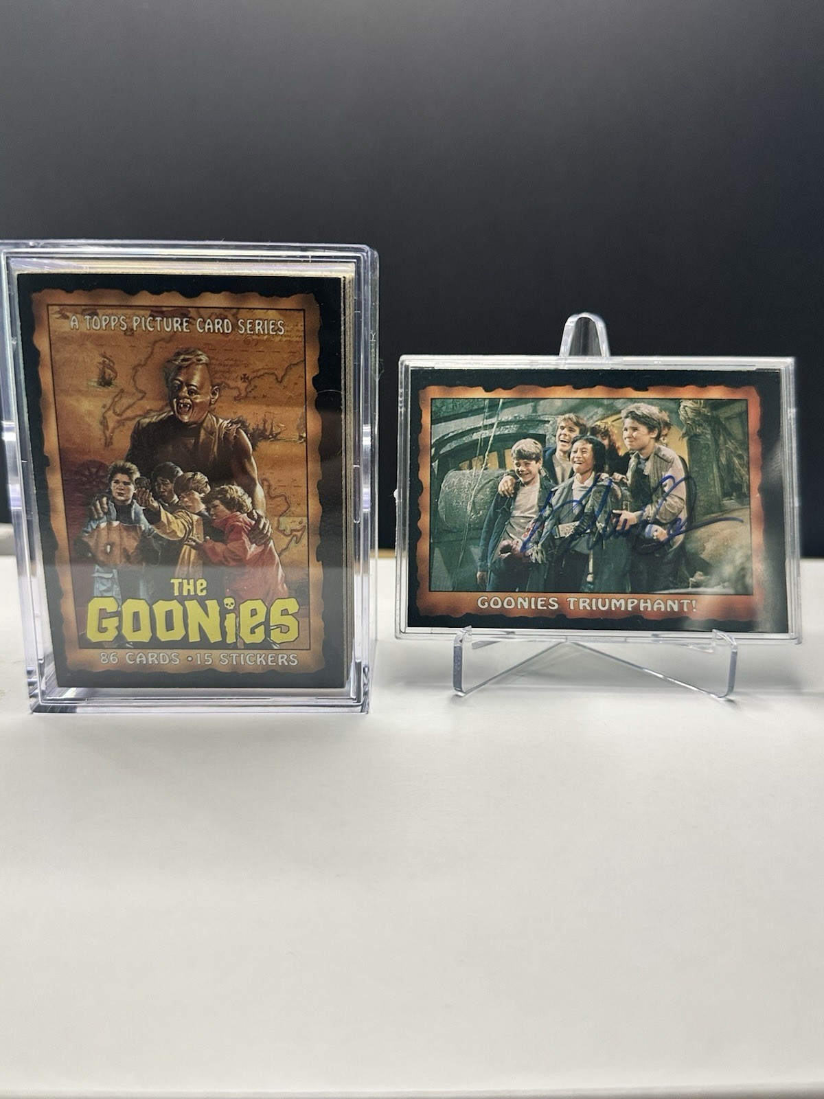 1985 Topps The Goonies Movie Complete Set of 86 Cards + Ke Huy Quan (Data) AUTO