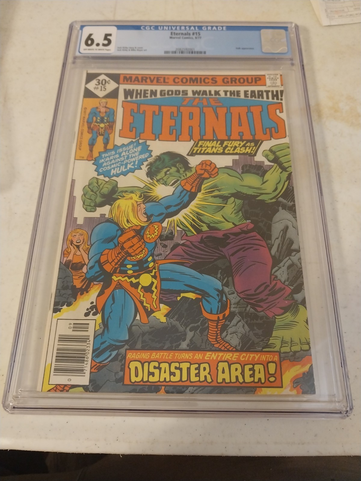 Marvel Comics The Eternals #15 CGC 6.5 Hulk Appearance Kirby Royer Cover Marvel Comics The Eternals #15 CGC 6.5 Hulk Appearance Kirby Royer Cover