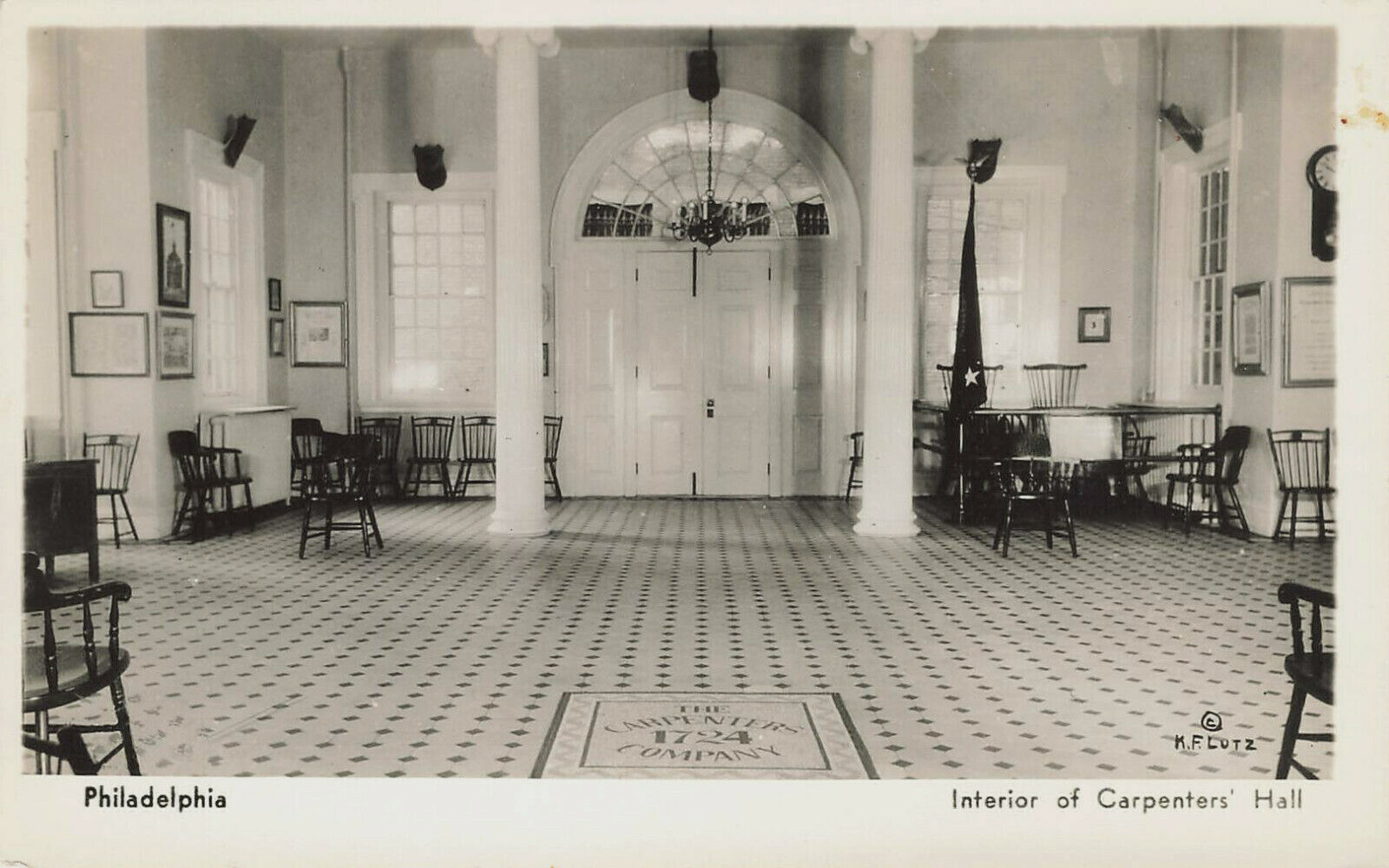 CARPENTERS HALL REAL PHOTO POSTCARD PHILADELPHIA PA PENNSYLVANIA 1930s RPPC