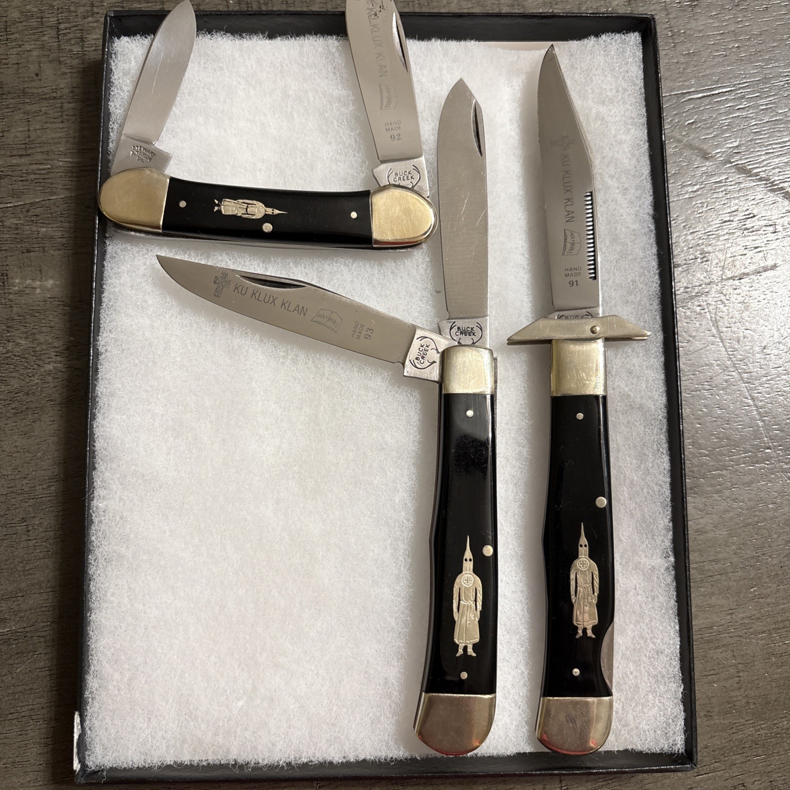 BUCK CREEK SOLINGEN GERMANY  LOT OF 3 KNIVES SWING GUARD LOCK BACK