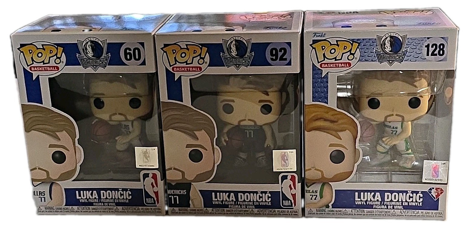 Funko Pop Vinyl NBA Basketball Luka Dončić Lot of 3 #60 #92 #128 Funko Pop Vinyl NBA Basketball Luka Dončić Lot of 3 #60 #92 #128