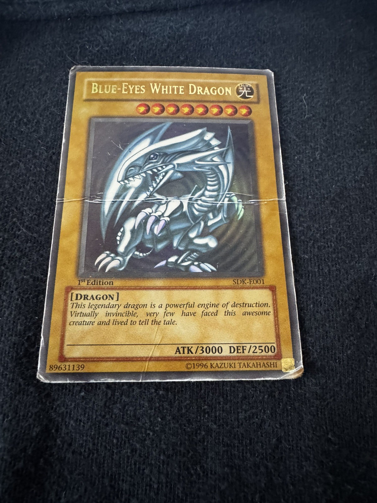 Yu-Gi-Oh SDK-E001 Blue-Eyes White Dragon 1st Edition Heavy Play #1