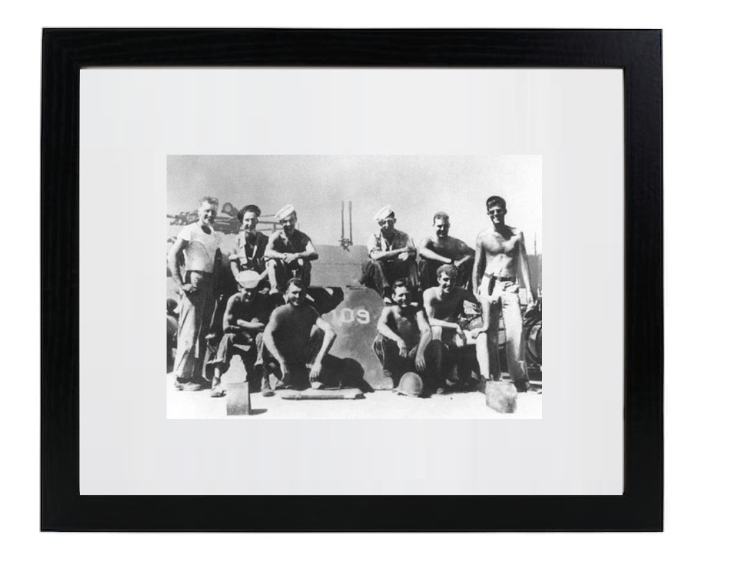 Historic John F. Kennedy WWII Navy Sailors PT Boat JFK Matted & Framed Picture