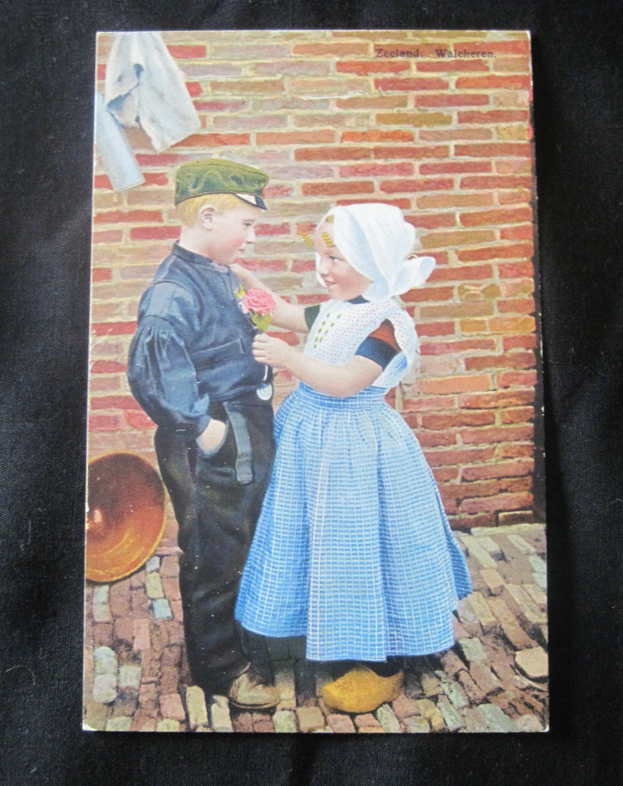 Vintage Droste's Cocoa Advertising Postcard Dutch Boy and Girl