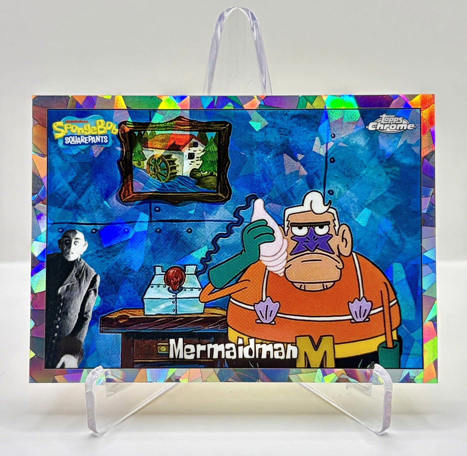2025 Topps Chrome SpongeBob SquarePants Mermaidman Night Shift Manager SSP 2025 Topps Chrome SpongeBob SquarePants Mermaidman Night Shift Manager SSP