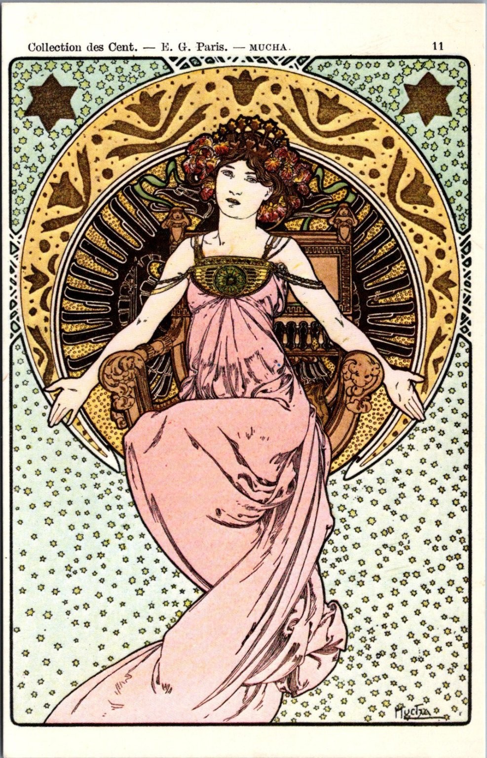 Alphonse Mucha Art Nouveau Woman 1902 Print Postcard 1978 Ltd Ed 00919/1000 Alphonse Mucha Art Nouveau Woman 1902 Print Postcard 1978 Ltd Ed 00919/1000