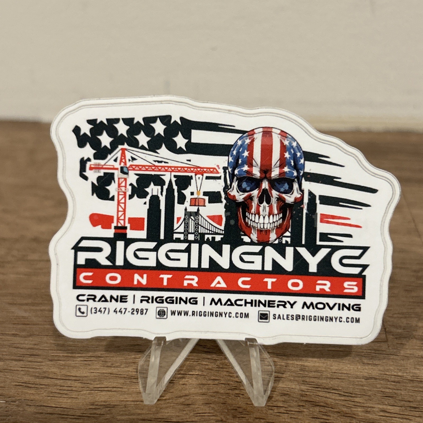 Rigging NYC Contractors  Crane Service Heavy Lift Hard hat Sticker