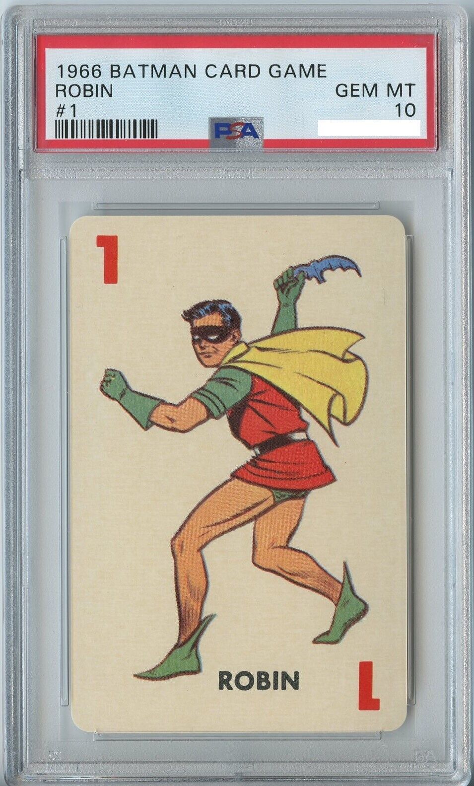 Robin 1966 Batman Card Game #1 Gem Mint PSA 10