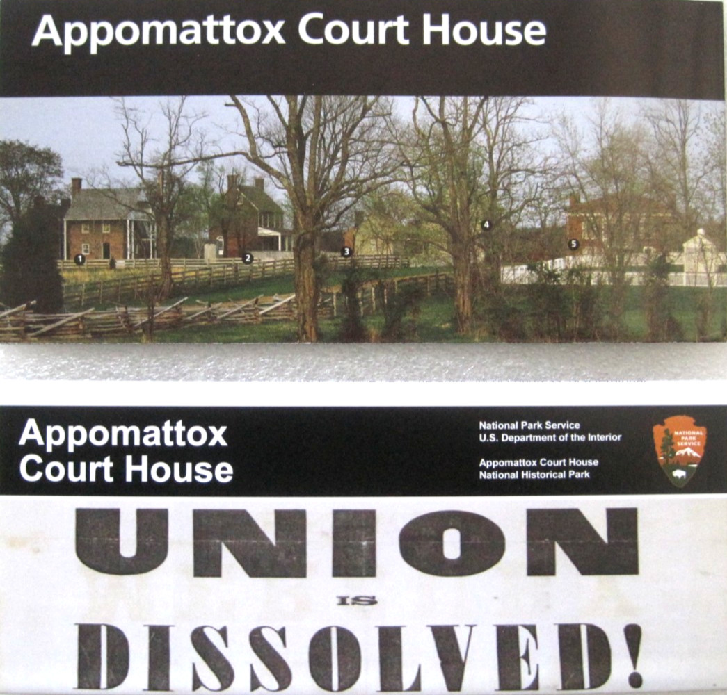 Appomattox Court House National Park Service Lot Of 2 Unigrid Brochure Map