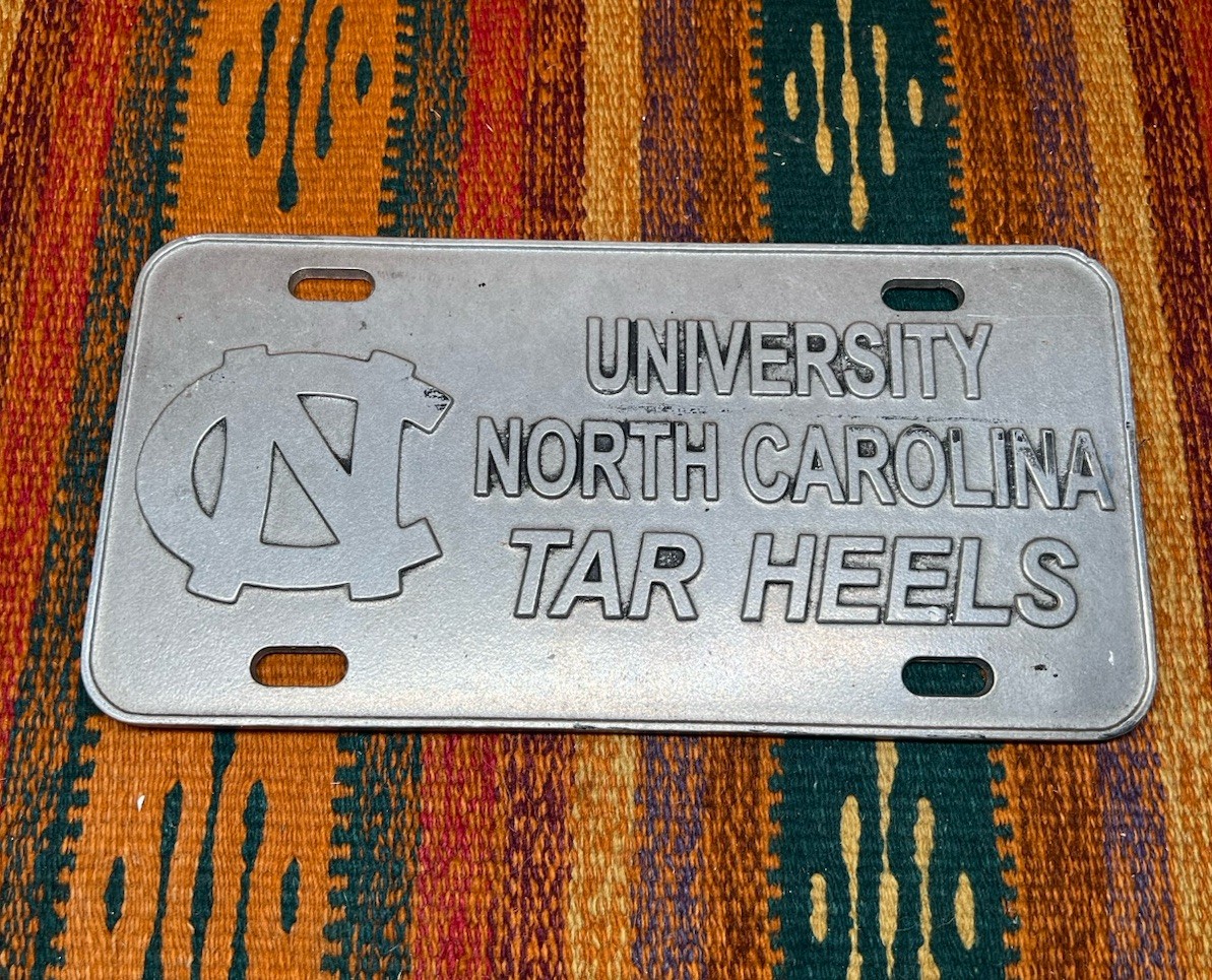Vintage Pewtarex License Plate North Carolina UNC Tar Heels University Pewter