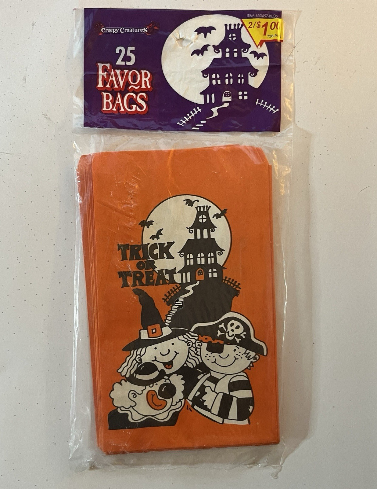 Vtg 90s Halloween Favor Bags 25 Creepy Creatures 1997 Trick Or Treat Bags Retro