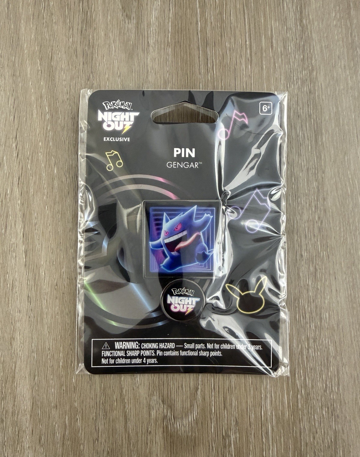2026 Pokémon Night Out Los Angeles Exclusive Gengar Pin | Brand New Sealed