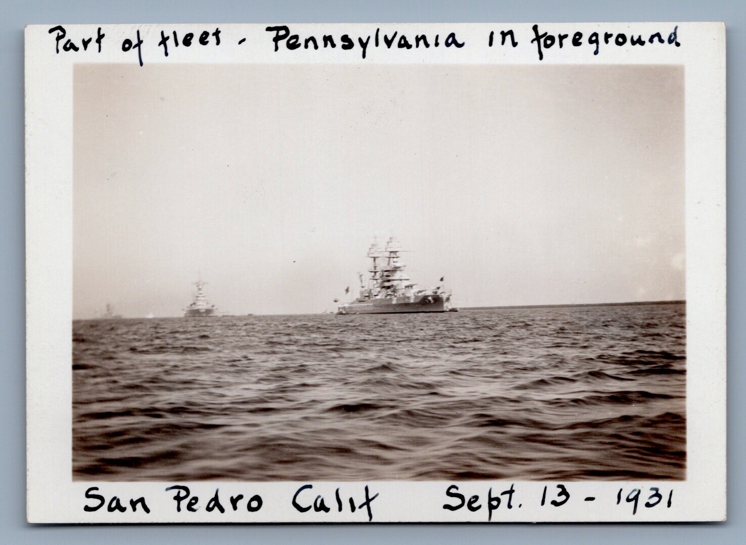 c1931 USS Pennsylvania Battleship  Photo San Pedro California