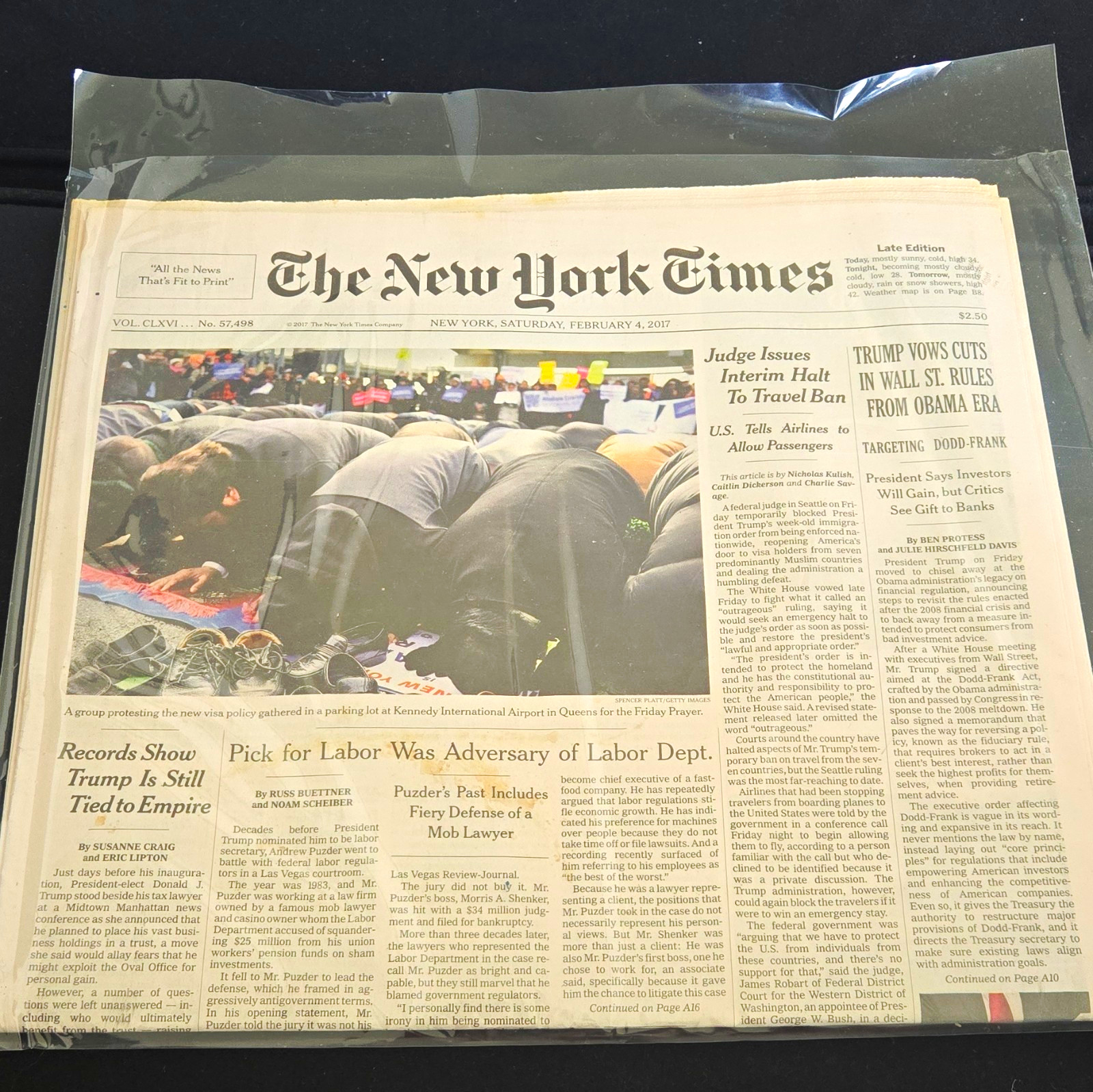 The New York Times Newspaper Late Edition Saturday February 4, 2017 The New York Times Newspaper Late Edition Saturday February 4, 2017