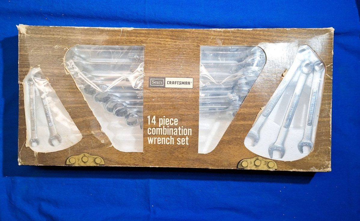 RARE  USA Craftsman 44625 14pc SAE combination wrench set NEW OLD STOCK SEALED
