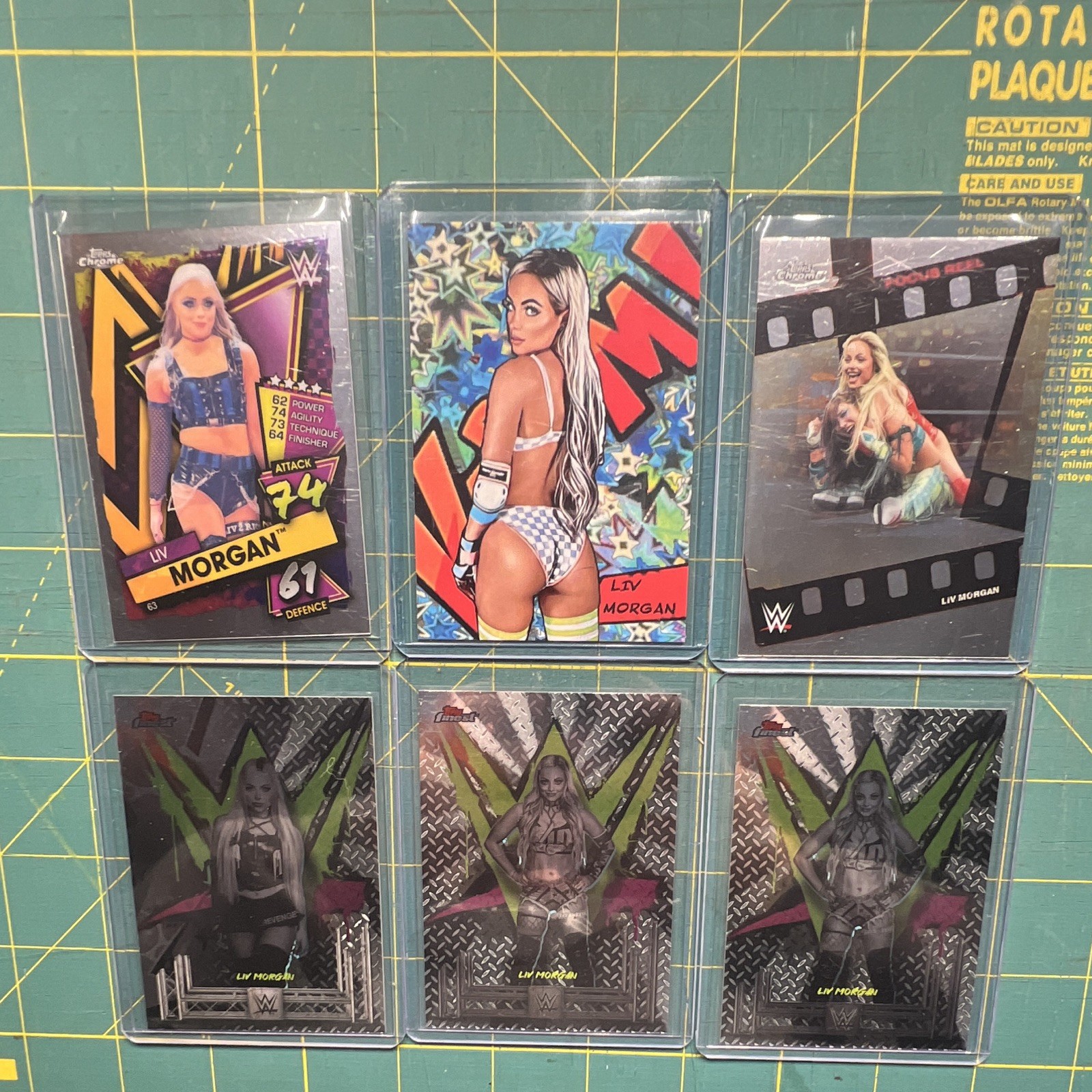 Liv Morgan WWE 12 Card Lot Topps Chrome Finest Uncommon Focus Reel Custom Art