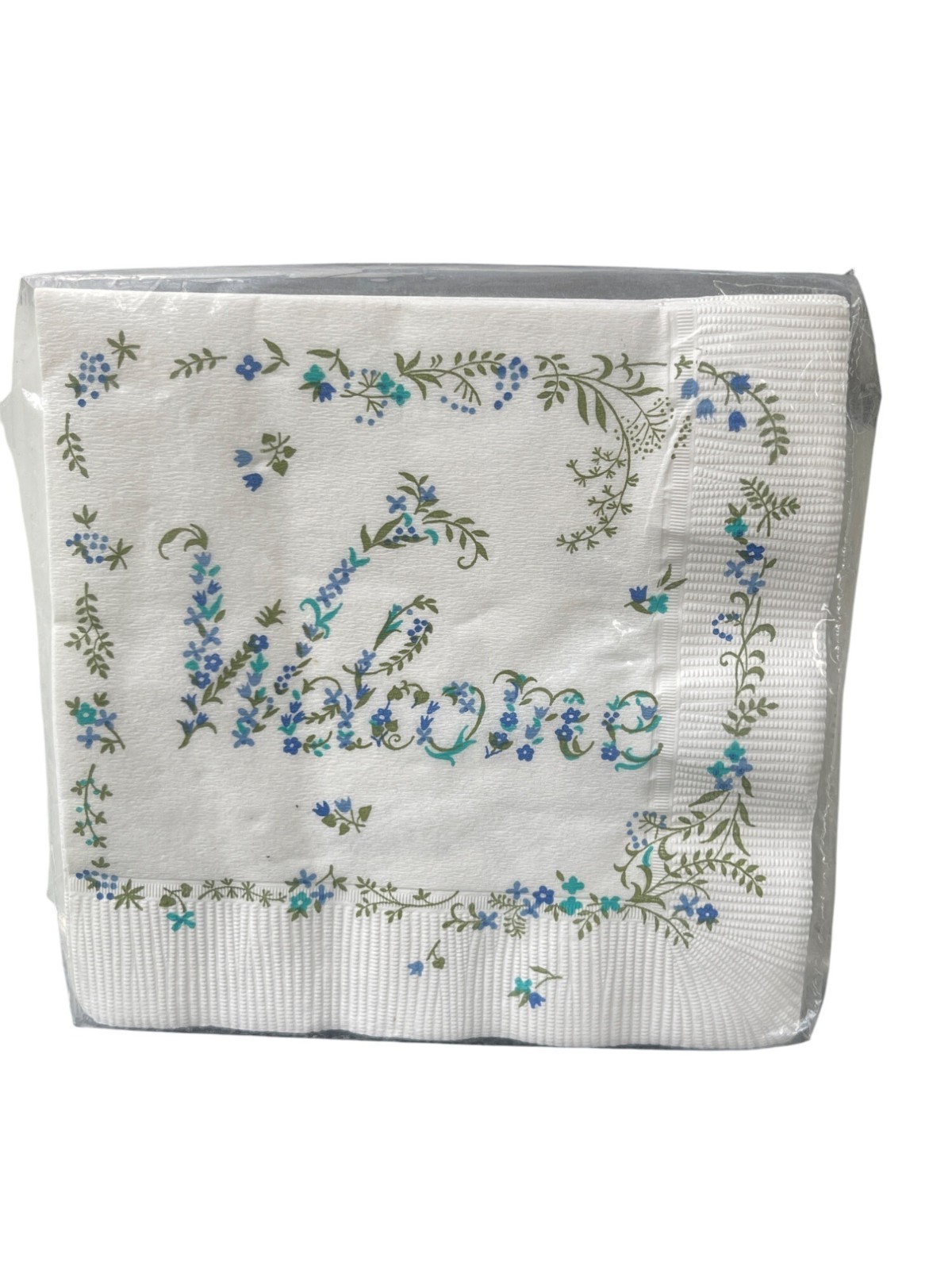 Vintage 15 Rust Craft Brownie Beverage Napkins Welcome Floral Estate 10\