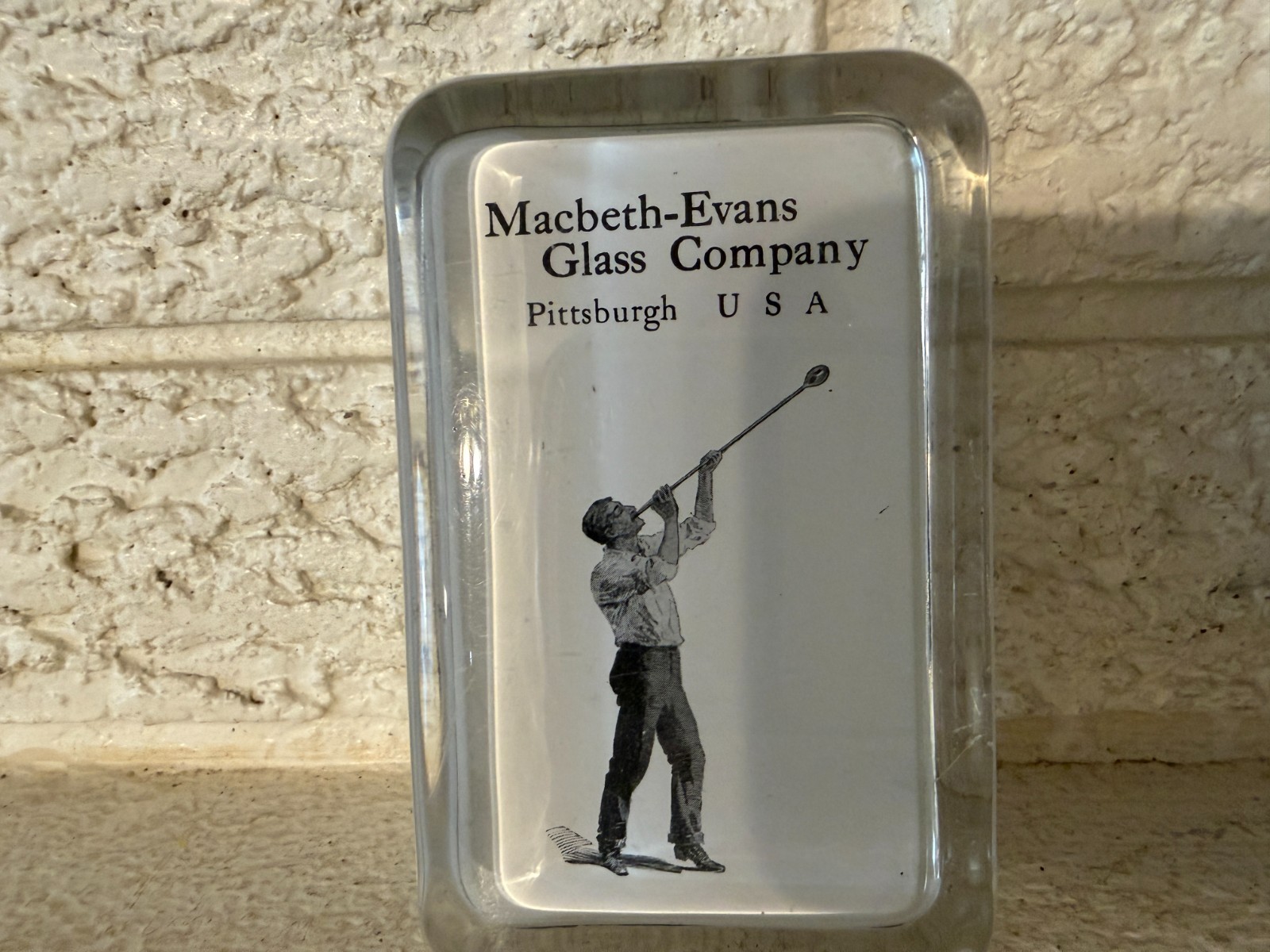 Antique Glass Paperweight, Macbeth Evans Glass Company, Pittsburgh