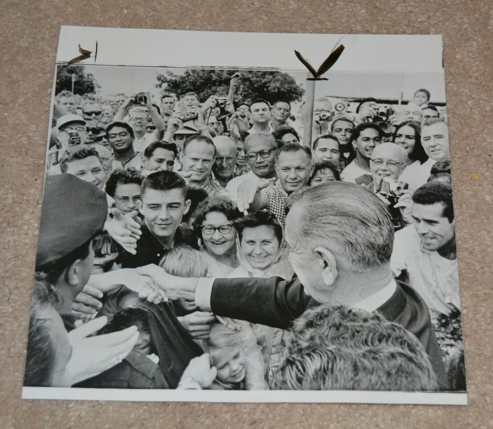 PRESIDENT LYNDON BAINES JOHNSON VINTAGE HAWAII VIETNAM ORIGINAL PRESS PHOTO 