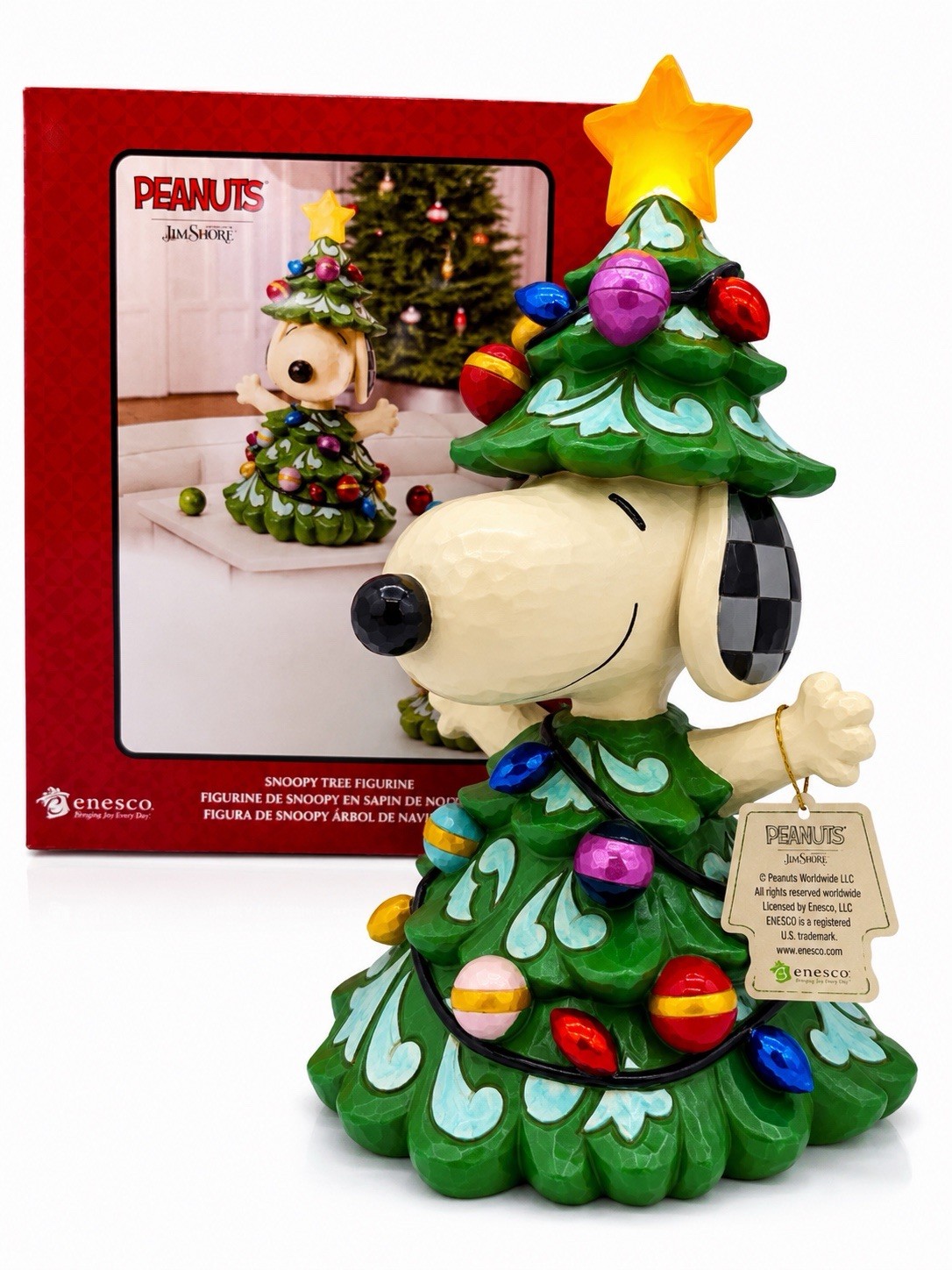 NIB Enesco Jim Shore 14.7” Peanuts Snoopy Lighted Tree Statue NIB Enesco Jim Shore 14.7” Peanuts Snoopy Lighted Tree Statue