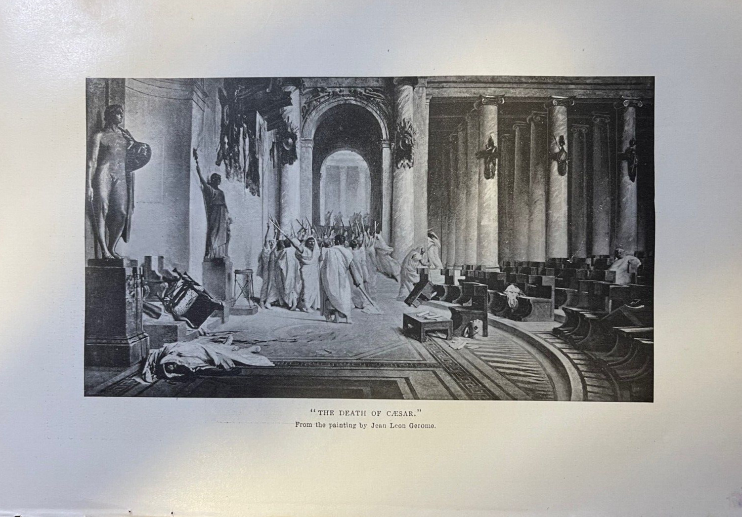 1892 Vintage Magazine Illustration The Death of Caesar by Jean Leon Gerome 1892 Vintage Magazine Illustration The Death of Caesar by Jean Leon Gerome