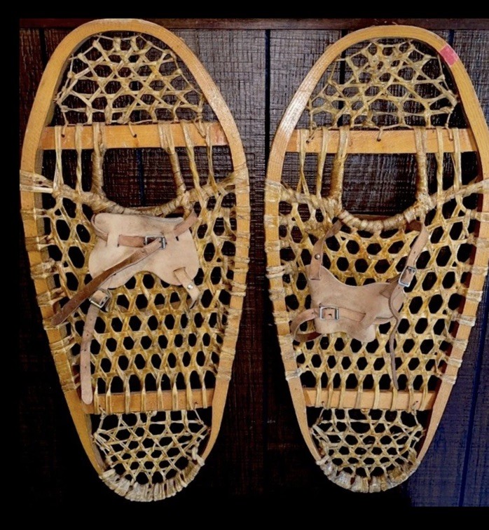Antique pair Bentwood gut snow shoes wood snowshoes Antique pair Bentwood gut snow shoes wood snowshoes